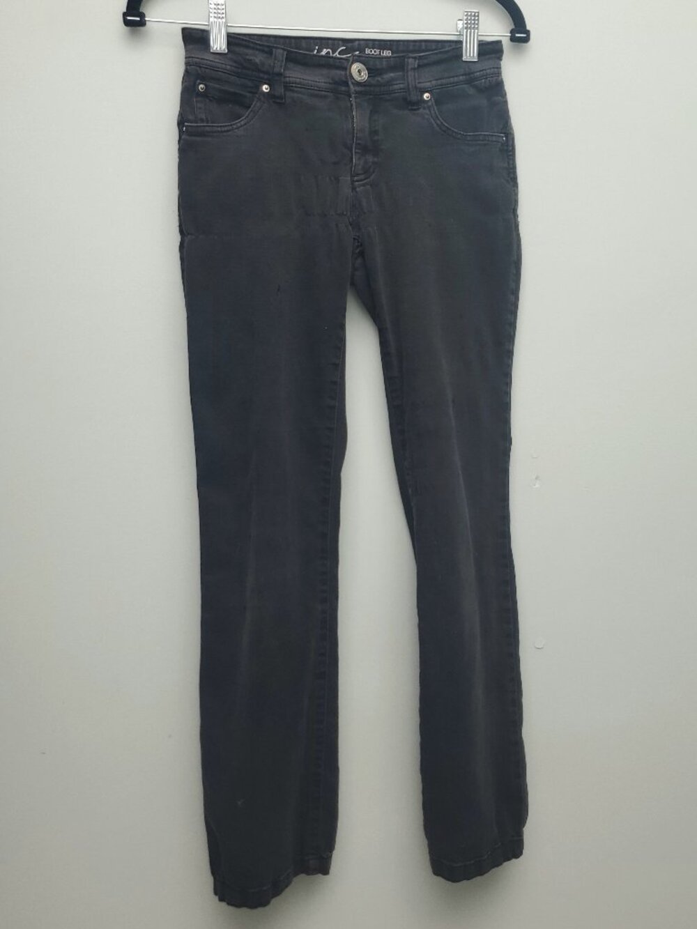 INC International Concepts Washed Black / Charcoal Bootleg Jeans Size 0